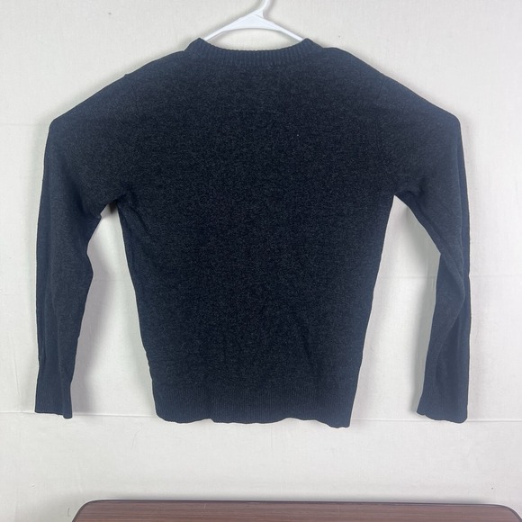 Abercrombie Fitch Sweater Mens Med Charcoal V Neck Cashmere Blend Lightweight - Picture 8 of 11